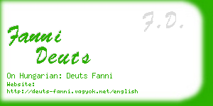 fanni deuts business card